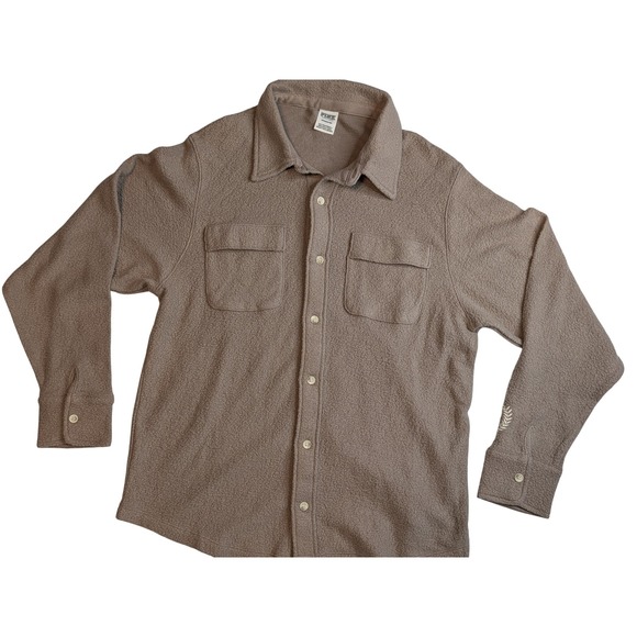 PINK Victoria's Secret Tops - PINK Victoria's Secret Taupe Brown Fleece Button Down Shirt Jacket Shacket S/P